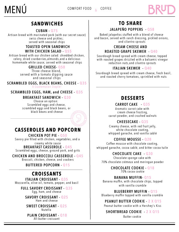 English Menu